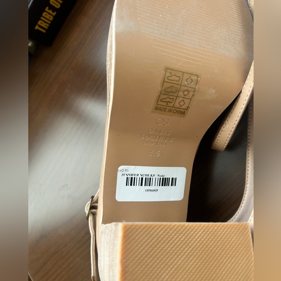 Oasis Society Jennifer Nude Platform Mary Jane Shoe Womens Size 8.5 Block Heel - Picture 8 of 9